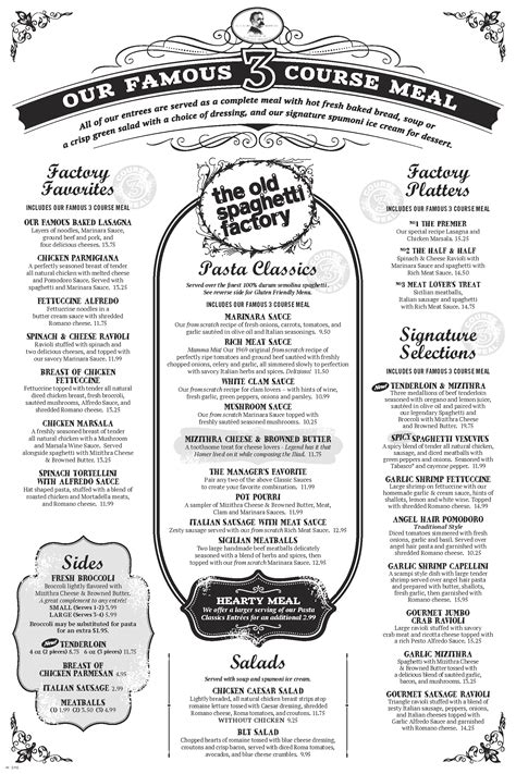 ye old spaghetti factory|old spaghetti factory menu with prices.